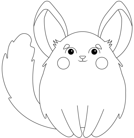 Cute Chinchilla Coloring Page